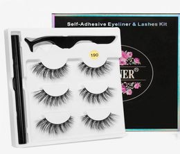 NEW Long Lasting Magnetic Eyelashes 3 Pairs Magnetic Eyelashes Magnetic Eyeliner Set Natural Makeup Eyelash Extension4166673