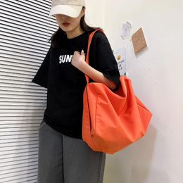 Shoulder Bags Casual Large Capacity Nylon Hobo Bag Solid Color Simple Crossbody For Women 2024Ladies Handbag Female Messenger