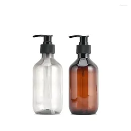 Storage Bottles 12Pcs Lotion Empty PET Plastic 300ML 10oz Green Brown Grey Cosmetic Refillable Black Pump Lash Shampoo