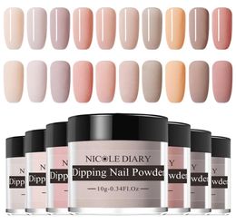 10g Nude Series Powder Set Pure French Dipping Nail Glitter Without Lamp Cure Dip Nail Powder Manicure Art Design1422088