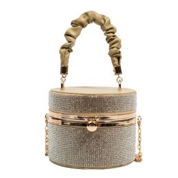 Ladies Evening Bag Sparkling Diamond Small Bag for Women Fashionable Crowd Crossbody Mini Earphone Mouth Red Handheld Water Bucket