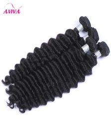 Malaysian Deep Wave Curly Virgin Hair Extensions 3PcsLot Unprocessed Malaysian Deep Wave Curly Remy Human Hair Weave Bundles Doub3060515