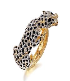 Leopard Panther Bangle Women Bracelet Femme Enamel Animal Crystal Party Gift Gold Brazalete Mujer Indian Jewellery Kpop Fashion 21097306467