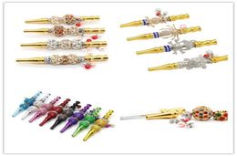 Bling Bling Handmade Metal Hookah Mouthpiece Mouth Tip Colorful Diamond Arab Shisha Narguile Filter For Smoking Pipe Tools Accesso1071015