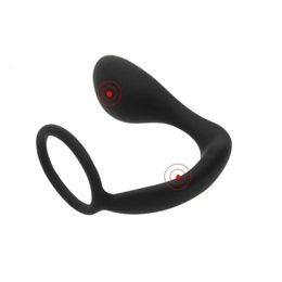 Male Prostate Anal Plug Silicone Waterproof Massager Stimulator Delay Ejaculation Cock Ring sexy Shp Toys for Couple Women Men