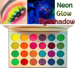 24 colors Aurora Glow Luminous Eyeshadow Palette Neon Stage Clubbing eye shadow pallete accept your logo1346714