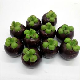 Party Decoration 10pcs Realistic Artificial Mangosteen Simulation Fruit Model Fake Display Props Kitchen Home Decors