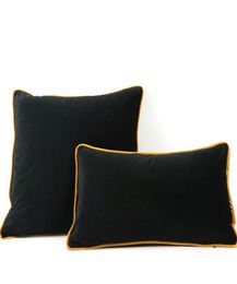 Brown Yellow Edge Velvet Black Cushion Cover Pillow Case ChairSofa Pillow Cover No Ballingup Home Decor Without Stuffing2707165