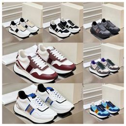 New top Luxury Designer Multi material patchwork cowhide colors men women thick soled lace up white sports fashionable versatile casual shoes