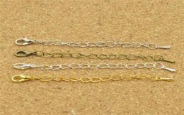 Whole100PC 70mm Necklace Bracelet ExtendedExtension Jewelry Chains Tail Extender Chain Drops With Lobster Clasps DIY Findings3198237308