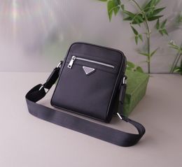 designer bag briefcase crossbody bag shoulder bag black small size Triangle cowhide Leather Worn Around Metal zipper Luxury Mens Briefcases Cross body Shoulder Bag