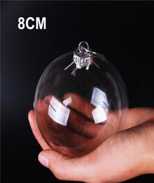 Christmas Decoration Baubles Hanging Clear Glass Bauble 8cm Fillable Hollow Ball with Cap for DIY Decorations Ornaments Wedding Pa2927361