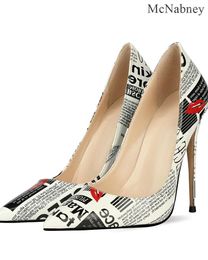 Dress Shoes Graffiti Women's Pumps Pointed Toe Thin Super High Heels Fashion Street Style Pattern Can Be Customized