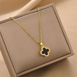 Fashion Simple Double Sided Clover Necklace Women's Light Luxury High Fashion New Versatile Collar Chain Valentine's Day gift