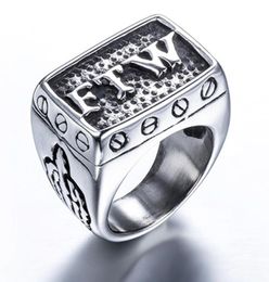 New FTW Punk Mechanical Screw Mens Motor Biker Exquisite Ring Stainless Steel Motorcycle Ring 2 Colour Size 7148422598