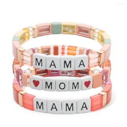 Strand BEUTIFOR Customized Alloy Mother's Day Bracelet For Women MOM Letter Painted Acrylic Beads Gift 2024 Fashion Jewelry