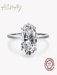 Cheap Accessories JewelryRings Ailmay 3CT Wedding Ring 925 Sterling Silver Oval Clear Zirconia Engagement Rings For Women Fine Jew9109505