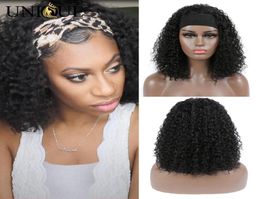 Short Bob Wigs Headband Human Hair Wig Jerry Curly None Lace Front Wigs Glueless Full Machine Made Headband Wig for Black Women3746710