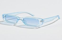 Classic Vintage Rectangle Sunglasses Women Brand Design Clear Blue Pink Green Lens Sun Glasses Female Eyewear UV4004156793