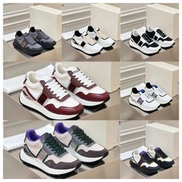 Top Designer Multi material patchwork cowhide Colours men women thick soled lace up white sports fashionable versatile casual shoes