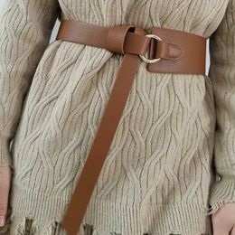 Belts Fashion PU Elastic Wide Corset Belt For Women Luxury Brand Metal Buckle Waist Strap Designer Dress Skirt Coat Decorative Girdle