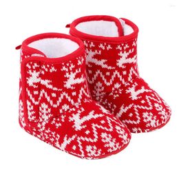 Boots Christmas Warm Durable Baby Shoes Winter Infant Thin Bottom Cotton Sole Toddler