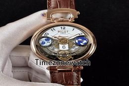 Bovet Amadeo Fleurier Grand Complications Edouard Tourbillon Rose Gold White Skeleton Dial Swiss Quartz Mens Watch Brown Leather S4662087