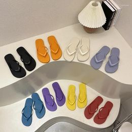 Slippers Summer Flip Flops For Women Cute Candy Colour Indoor Flat Shoes Men Beach Non-slip Soft Sole Couple Sandals