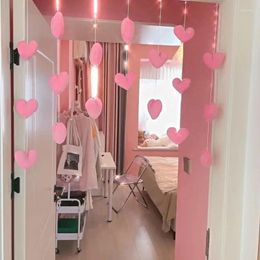 Decorative Figurines Girl Heart Bedroom Door Curtain Room Divider Short Tassel Shaped Curtains With Hook Living Decoration