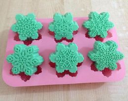 Different Snowflake Cake Mould Flexible Silicone Soap Mould For Handmade Soap Candle Candy bakeware baking moulds kitchen tools ice 6132339