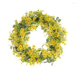 Decorative Flowers Outside Signs For Front Porch 3 Christmas Wreaths Door Artificial Summer Wreath Yellow With Daisy