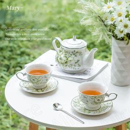 Mugs Northern Europe Ceramic Mug Desktop Creative Afternoon Tea Coffee Cups Flower Pattern Breakfast Milk Cup Home Decoration