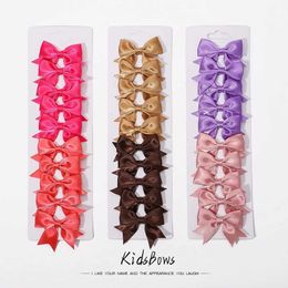 Hair Accessories 10Pcs/Set Solid Colour Kids Bows Hair Clips Girls Simple Hairpins Cute Small Hairclips Lovely Children Hair Accessories Wholesale