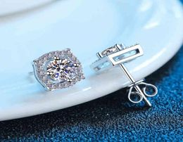 Real Moissanite Earrings 2ct VVS1 Lab Diamond 14K White Gold Plated Sterling Silver Earring for Women Ear Stud Fine Jewelry5959096