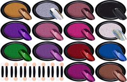 14 Color Set solidity Titanium Powder FUll color Nail Powder Glitters Holo Magic Mirror Pigment Chrome Dust Manicure Decorations1596565