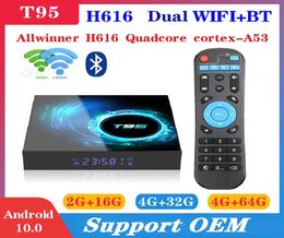 T95 Android 100 TV Box H616 4GB32GB Dual Wifi 24G5G Support BT 6K Caja de tv android PK X96 Air A95XF36717960