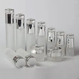 Storage Bottles 100pcs Frosted 60ml Travel Cosmetic Packaging Perfume Glass Bottle With Spray Pump 2 Oz Lotion For Sale