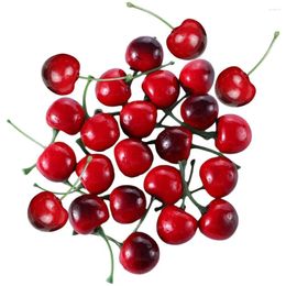 Party Decoration 40 Pcs Fruit Model Decor Artificial Cherry Fake Fruits Simulated Showcase Prop Imitation Ornament Food Toys