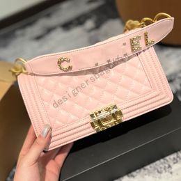 Designer Flap Bag Shiny Multi Pearl Colours Pleated Leather 25cm Braided Chain Decoration Silver/Gold Metal Hardware Adjustable Strap Women Cross Body Handbag