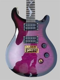 High quality prs electric guitar, mahogany body, maple quilted top, bat embedded fingerboard 2589