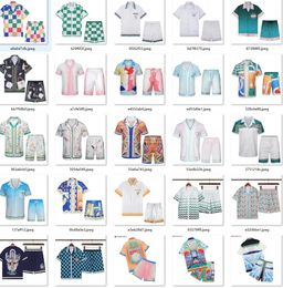 Casablanc Designer Mens T and Mesh Shorts Sets Casa Blanca Men Polo Shirt Womens Masao San Print Graphic Tee Shirts Loose Silk Summer Tshirts Cloth