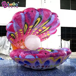 6m width (20ft) Outdoor Decorative Inflatable Colourful SeaShell Models With Pearl Cartoon Conch Ocean Theme Animal Balloons For Party Event Decoration Toys Sports