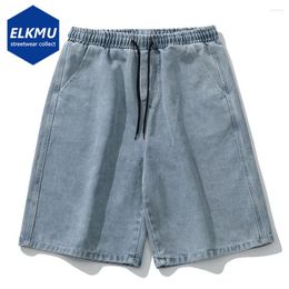 Men's Shorts Men Loose Casual Denim 2024 Summer Vintage Blue Baggy Jeans Male Black Elastic Waist Y2K
