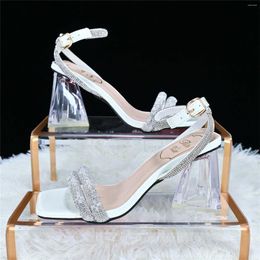 Sandals Haniye White Slippers Open Toe High Heels Women Platform Wedding Shoes Ankle Buckle Strap