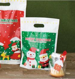 Whole 50pclot Merry Christmas Cookie packaging Lovely snowman plastic bags for biscuits snack baking package 21266cm7028730