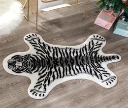 tiger printed Rug Cow Leopard Cowhide faux skin leather NonSlip Antiskid Mat Animal print Carpet2400604