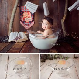 Netting Newborn Photography Props Acrylic Transparent Milk Bathtub Baby Photo Shoot Posing Bed Furniture Boy Girl Fotografie Accessoires