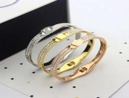 316L titanium steel letter drop oil buckle charm bangle desigs female bracelets 18K gold strap couple bracelet87729705024431