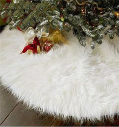 3148 Inch Christmas Tree Plush Skirt Decoration for Merry Christmas Party Faux Fur Christmas Tree Skirt Decorations3160217