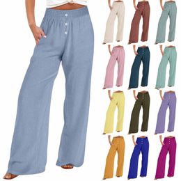 Women's Pants Fashion Loose Casual Elastic Waist Wide Leg Skin Friendly Comfortable Versatile Ropa Para Mujer